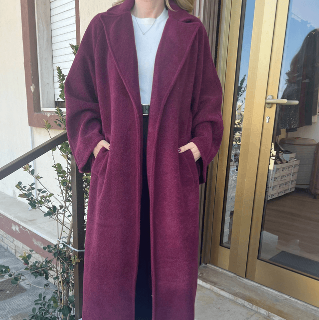 CAPPOTTO LANA COTTA BORDEAUX