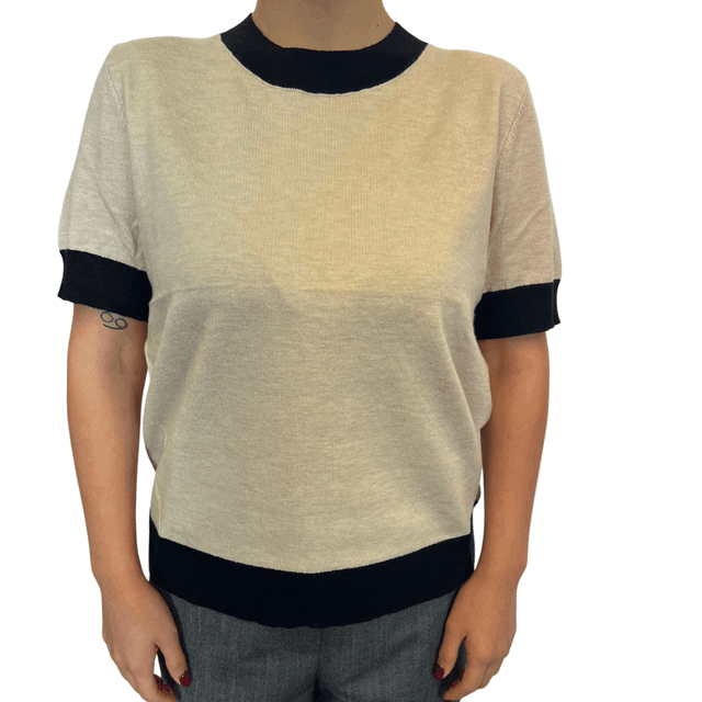 MAGLIONCINO BICOLOR BEIGE